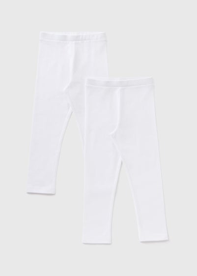 2 Pack Girls White Leggings (1-7yrs)