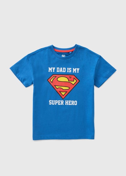 Boys Blue Superman Dad T-Shirt (1-7yrs)