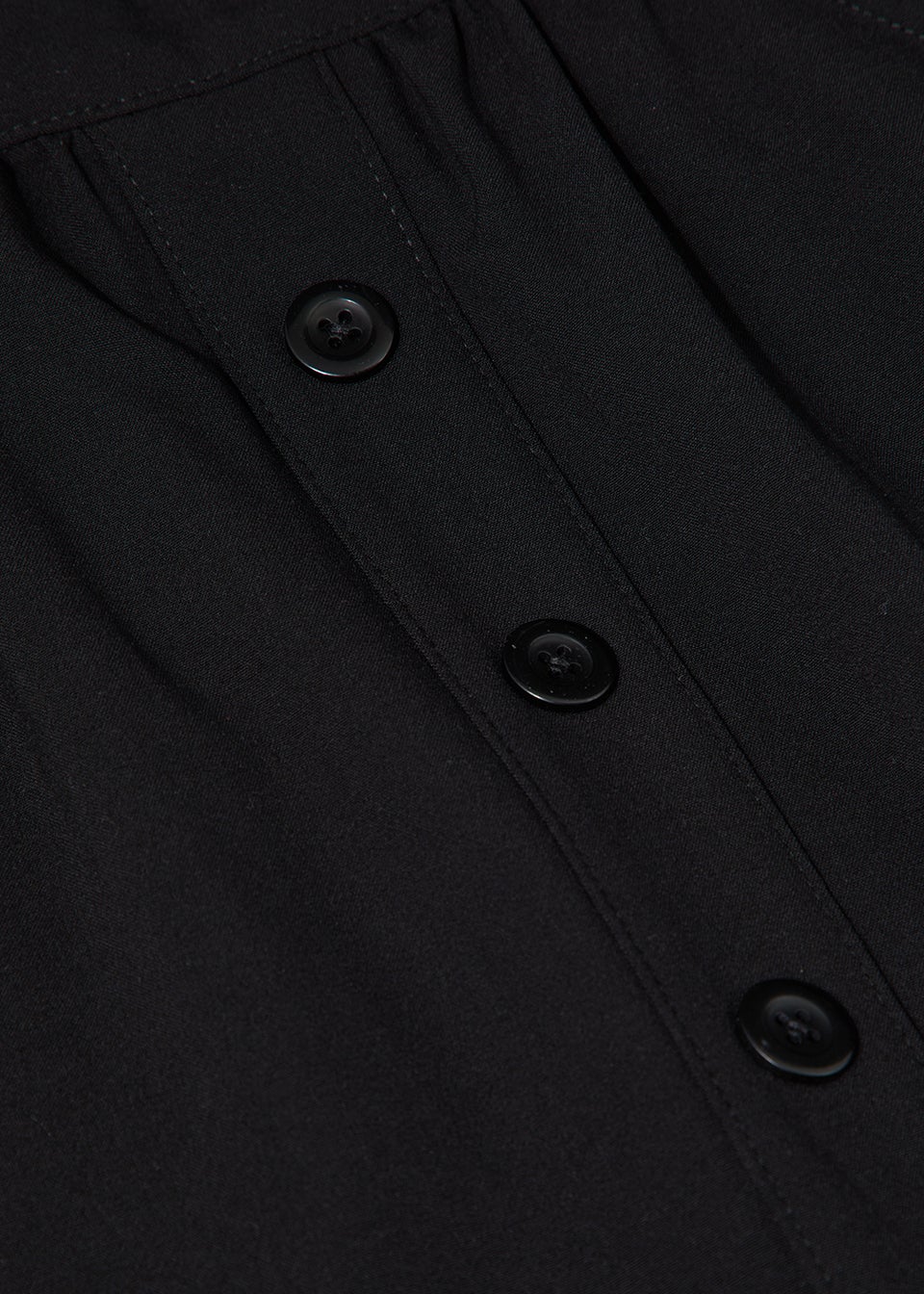 Girls Black Button Front School Skirt (4-13yrs)