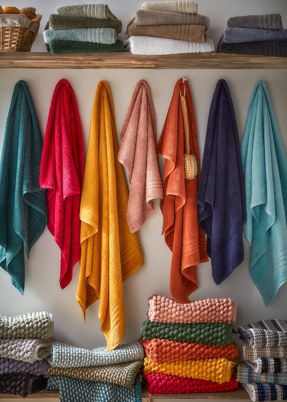 Natural Stripe Chenille Bath Mat (50cm x 80cm)