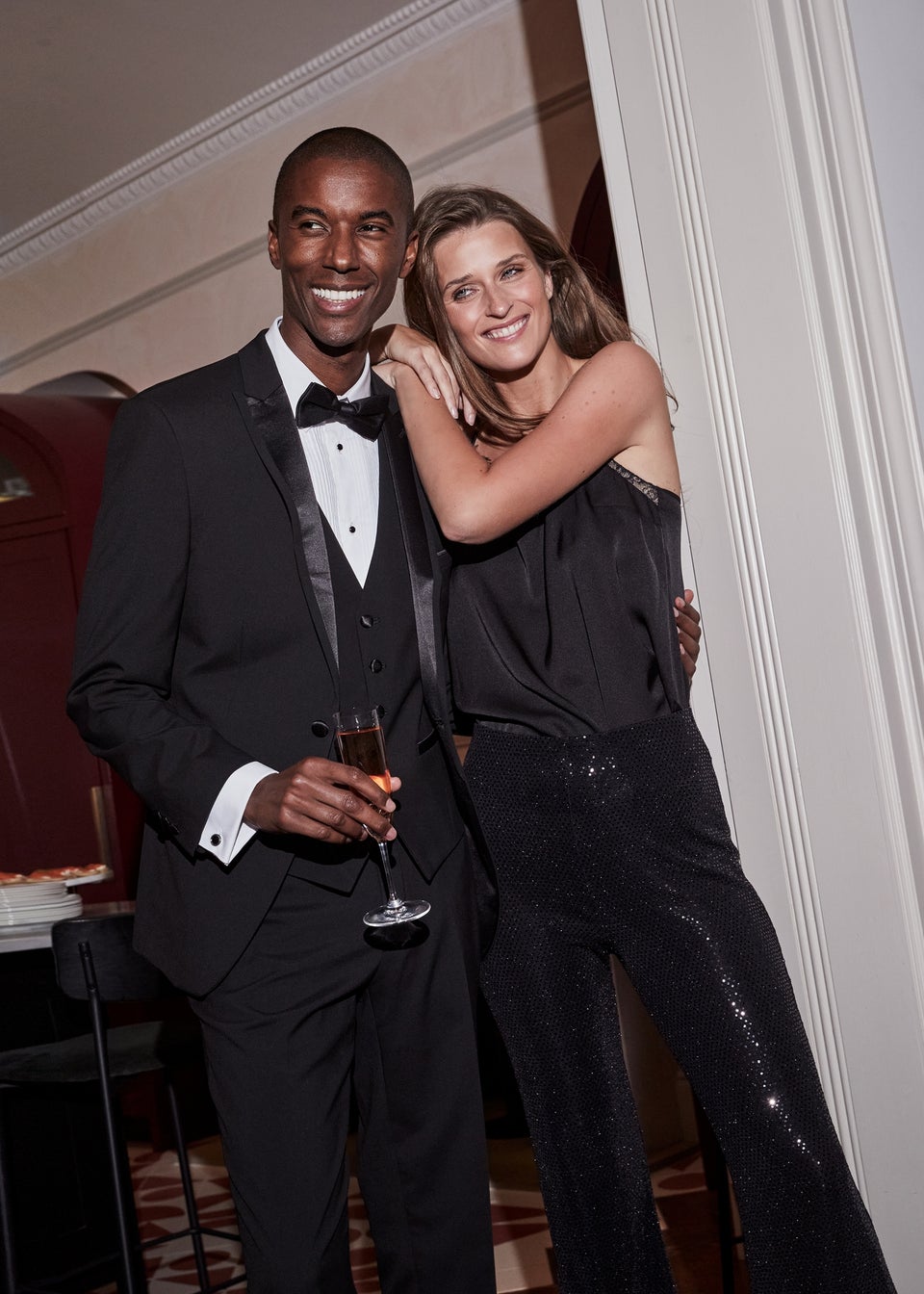 Taylor & Wright Black Tailored Fit Dinner Suit Jacket