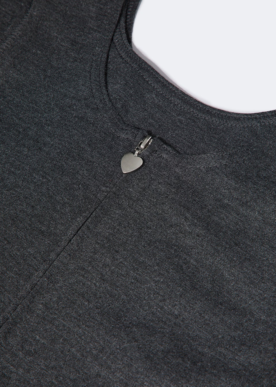 Girls 2 Pack Grey Zip Front Jersey Pinafores (2-9yrs)